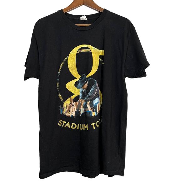 Garth Brooks Stadium Tour Merch Graphic Tee 2018 Black - L - Picture 1 of 2